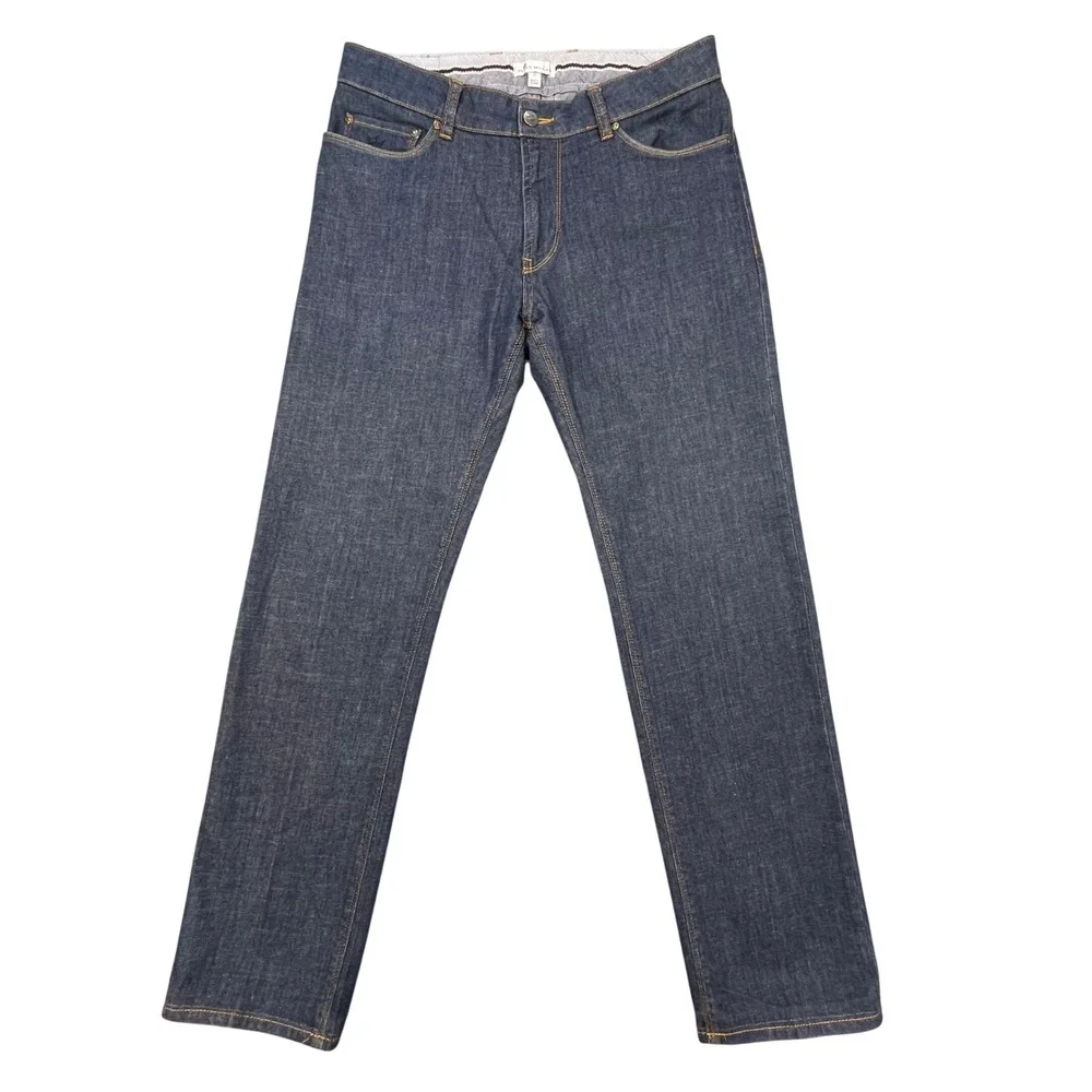 Peter Millar Blue Stretch Straight Leg Cotton Blend Denim Jeans Mens 32 Preppy